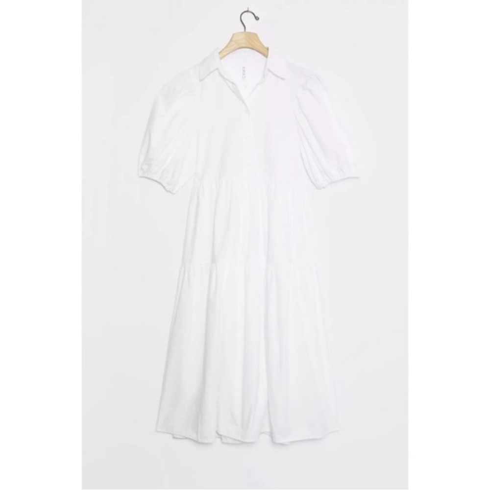 AMADI Anthropologie Cordelia Tiered Midi Shirtdress - Picture 2 of 8